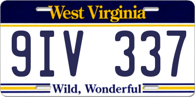 WV license plate 9IV337