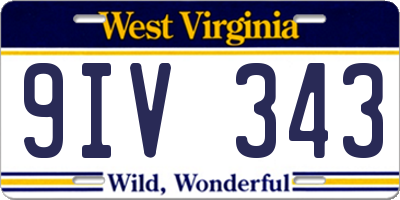 WV license plate 9IV343