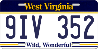 WV license plate 9IV352