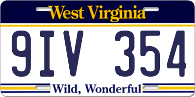 WV license plate 9IV354