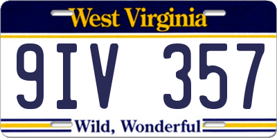 WV license plate 9IV357