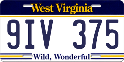 WV license plate 9IV375