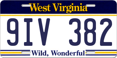 WV license plate 9IV382