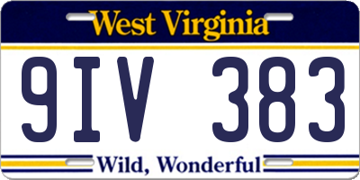WV license plate 9IV383