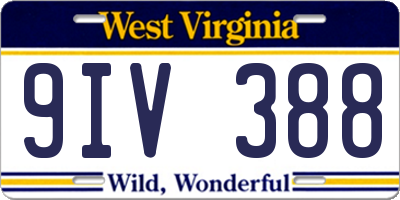 WV license plate 9IV388