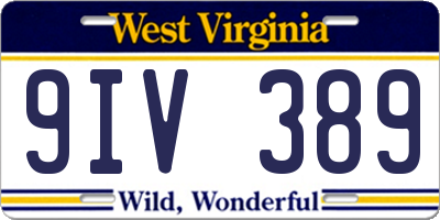 WV license plate 9IV389