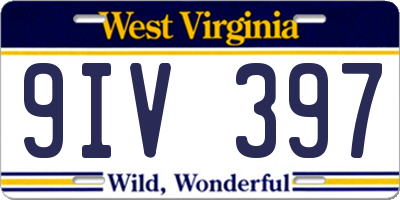 WV license plate 9IV397