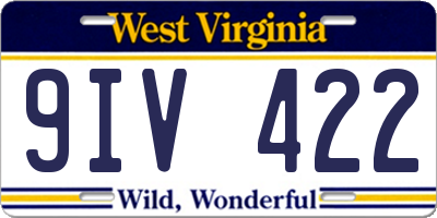 WV license plate 9IV422