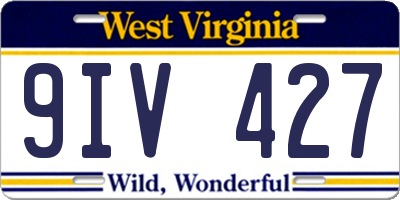 WV license plate 9IV427