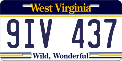 WV license plate 9IV437