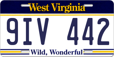 WV license plate 9IV442