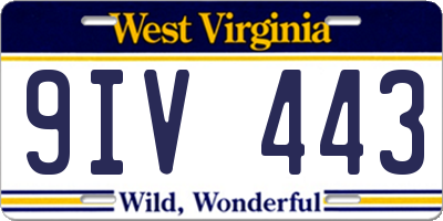WV license plate 9IV443