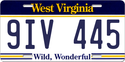 WV license plate 9IV445