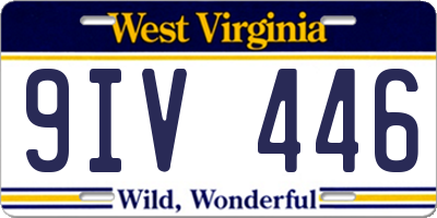 WV license plate 9IV446