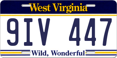 WV license plate 9IV447