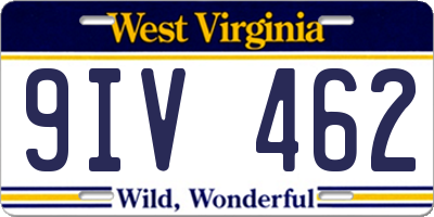 WV license plate 9IV462