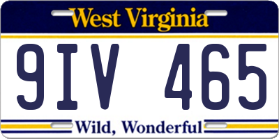 WV license plate 9IV465