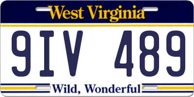 WV license plate 9IV489