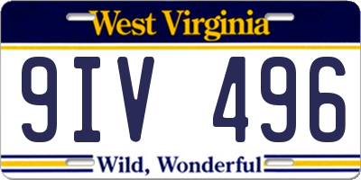 WV license plate 9IV496