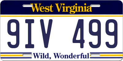 WV license plate 9IV499
