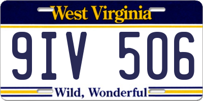 WV license plate 9IV506