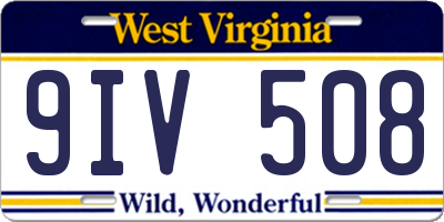 WV license plate 9IV508