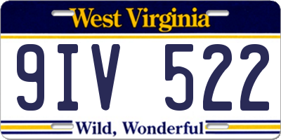 WV license plate 9IV522