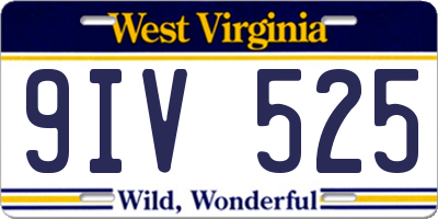 WV license plate 9IV525
