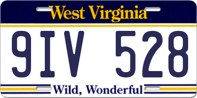 WV license plate 9IV528