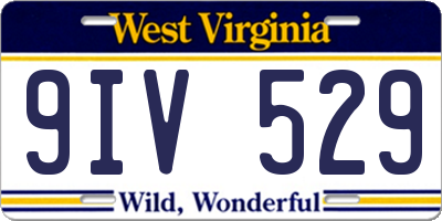 WV license plate 9IV529