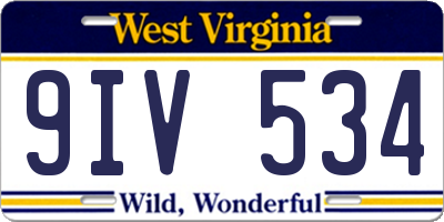 WV license plate 9IV534