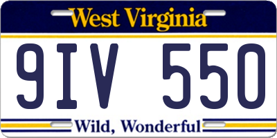 WV license plate 9IV550