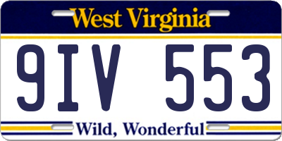 WV license plate 9IV553
