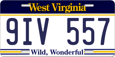 WV license plate 9IV557