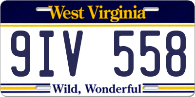 WV license plate 9IV558