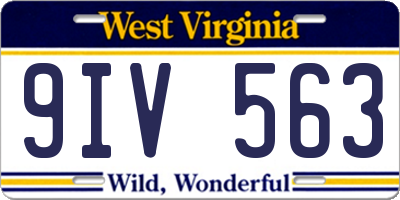 WV license plate 9IV563