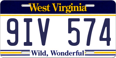 WV license plate 9IV574