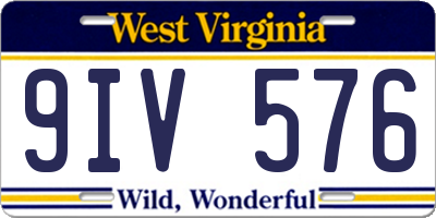WV license plate 9IV576