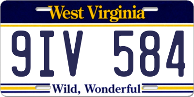 WV license plate 9IV584