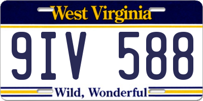 WV license plate 9IV588