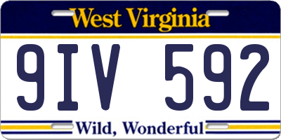 WV license plate 9IV592