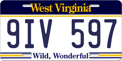 WV license plate 9IV597