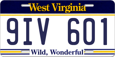 WV license plate 9IV601