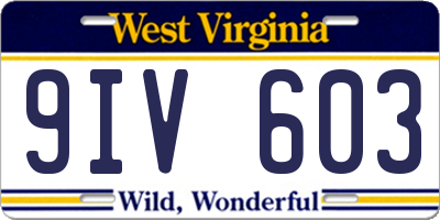 WV license plate 9IV603