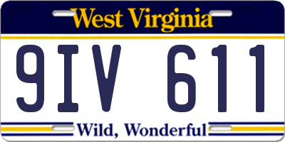 WV license plate 9IV611