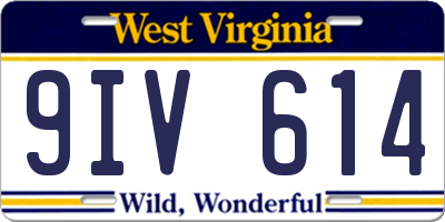 WV license plate 9IV614