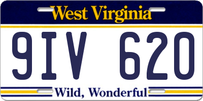 WV license plate 9IV620