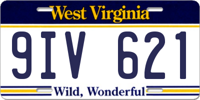 WV license plate 9IV621