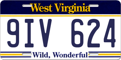 WV license plate 9IV624