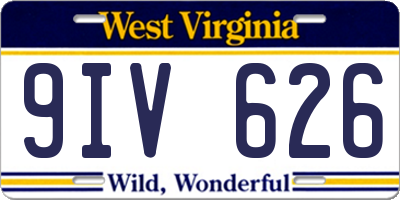 WV license plate 9IV626